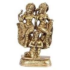 Amilav Samlingar mässing Laxmi Vishnu rider på Garuda Lakshmi Narayansk skulptur dekorativa idoler staty för heminredning Mandir Pooja tempel gåva 20 cm