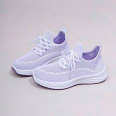 Nya våren Dam Sport Casual Skor, Andas Mesh Tyg, Bekväma, Halkfria, Lätta, Slouchy Slip-On Skor - Vitt - CN37,CN38,CN39,CN40,CN41