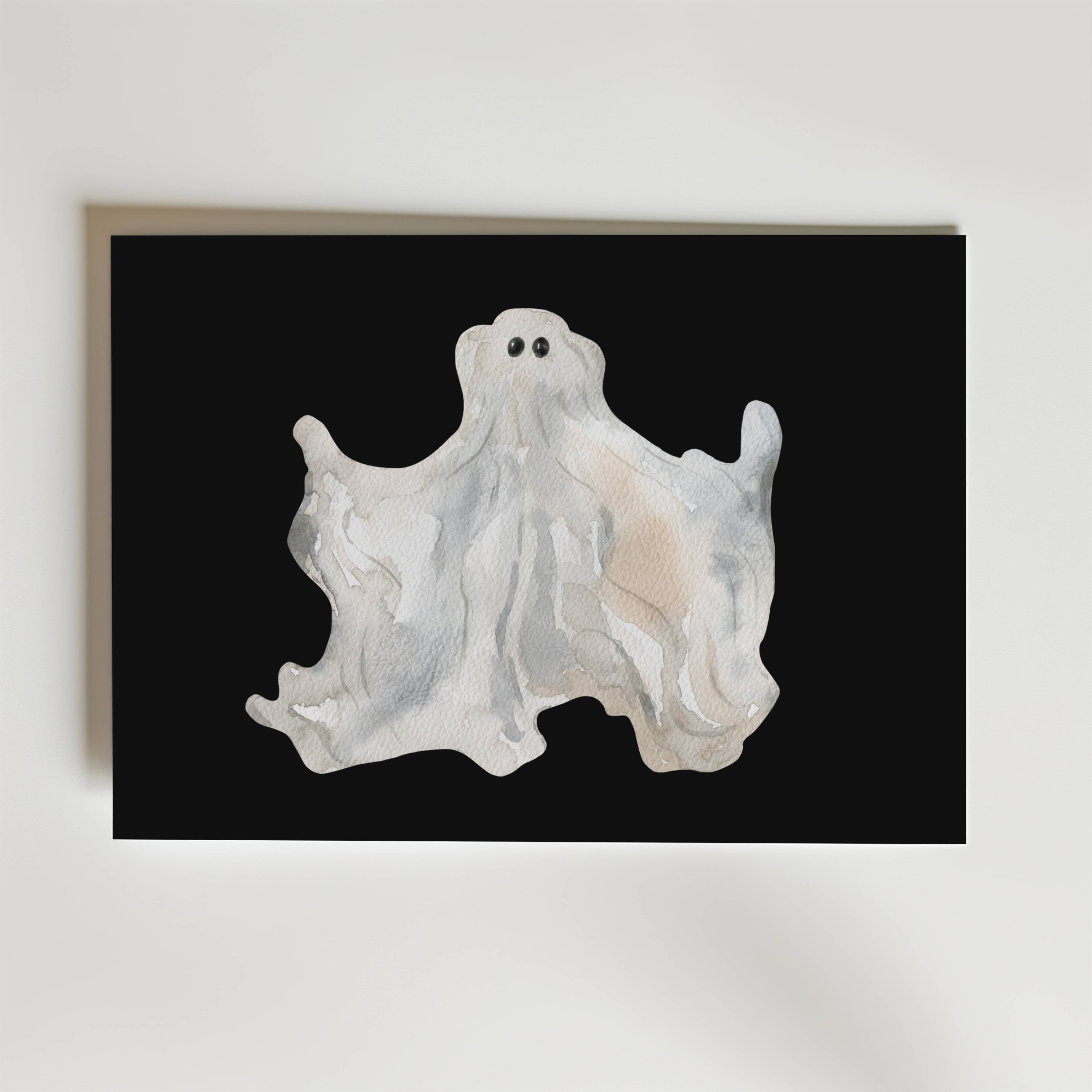 Watercolor Ghost Poster - Premium Canvas 30x40 cm