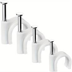 TEMU 400pcs Cable Clips, 4mm 6mm 8mm 10mm, Wire Wall Clips With , Ethernet Cable Clips, Cable Tacks Coax Cable Clips, Rg6 Rg59 Cat6 Rj45 Cable Cord Clips, White
