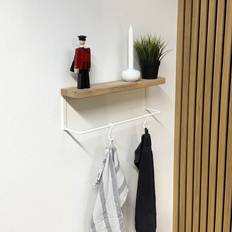 Hylde egetræ/stål, Stor - 2 hylder, messing