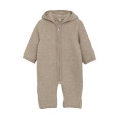 Huttelihut Heldragt I Uldfleece Med Ører Camel Melange  Camel Melange 68 cm Wool Brun  68 cm  unisex