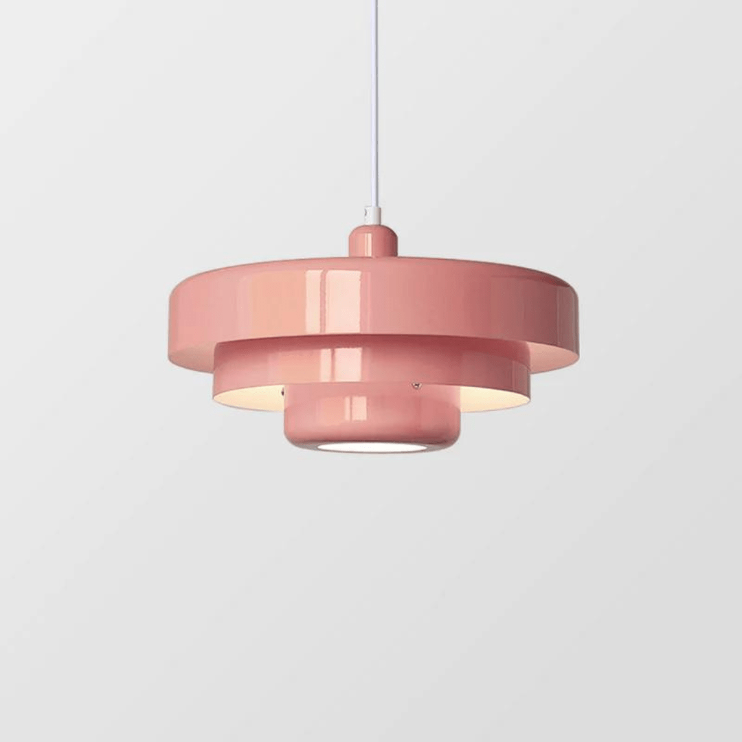 VintageAura Bauhaus LED Hänglampa – Tidlös Lyxbelysning - Rosa / Varm vit