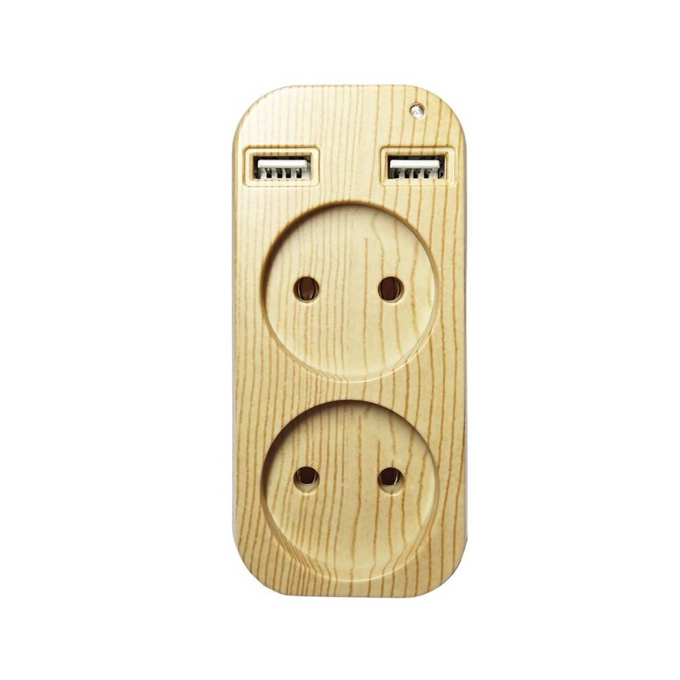 European Travel Plug Adapter with 2 USB Port Outlet Adapter Charger for German French Russian Socket EU Plug