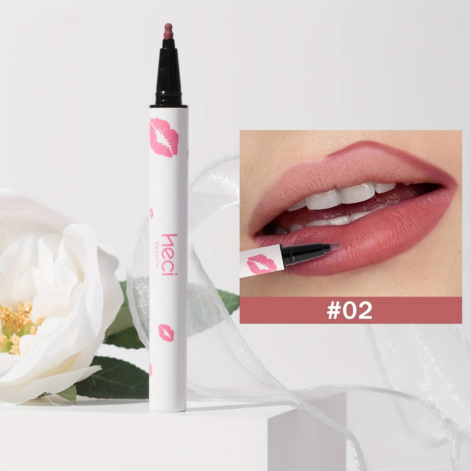 TEMU 5-color Gourd-shaped Lip Liner - Waterproof & Sweatproof Matte Lip Pencil With Precise Tip, Nude Lip Gloss/ Lipstick ( Berry,,,) - Long-lasting For Natural Lip Definition, Suitable For Types