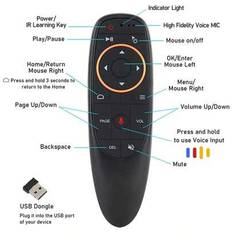 G10S Röstfjärrkontroll 2,4G Air Mouse Med Gyroskop Stöd Smart TV Box PC - Svart (En-Storlek)