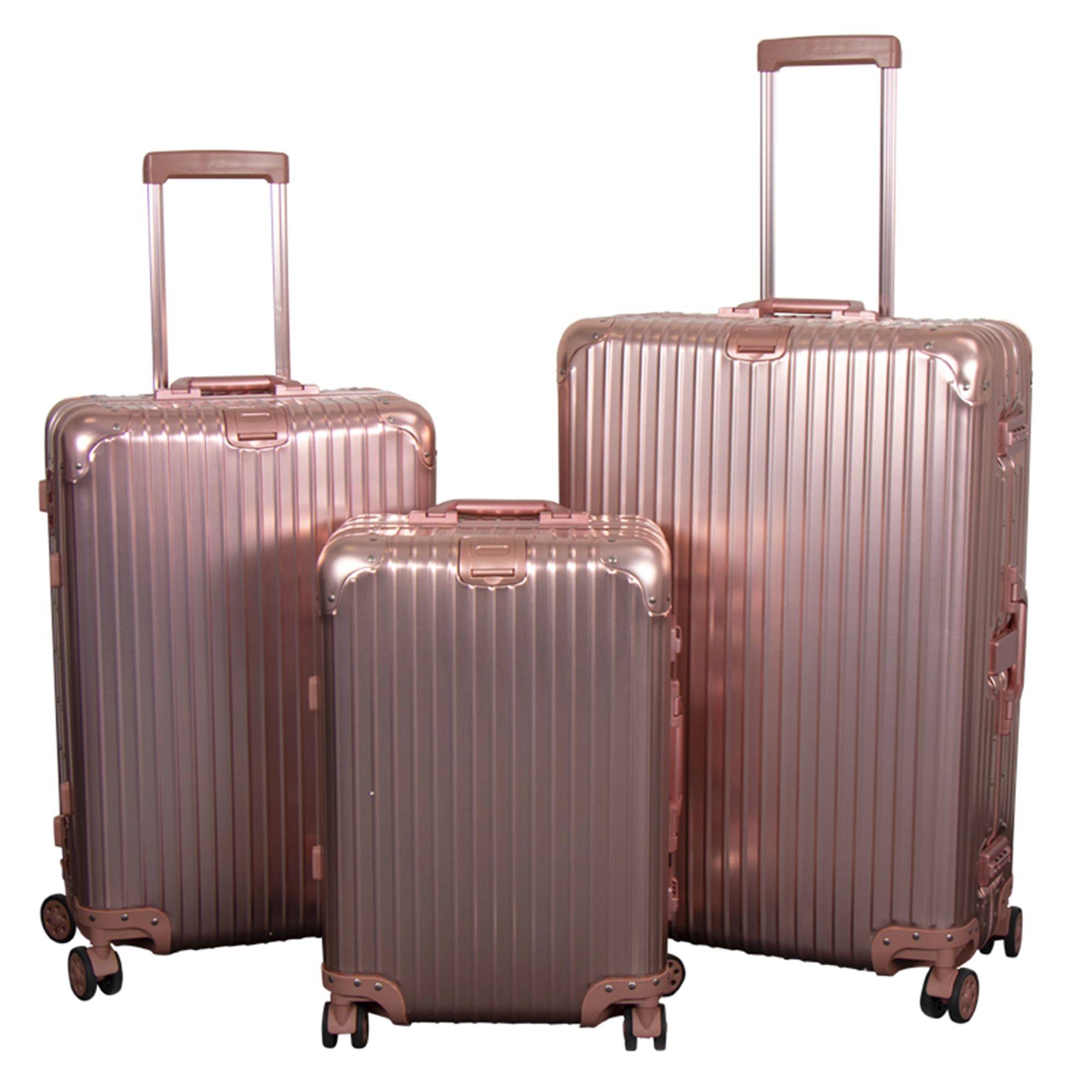 Aluminiums kuffert - Luksuriøse rejsekufferter - Rosa-guld med TSA lås