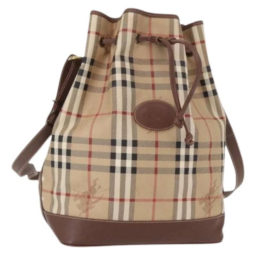 Burberry Vintage Pre-owned Plastic Skuldertaske - Vintage - Dame - Beige - ONE SIZE - Uld