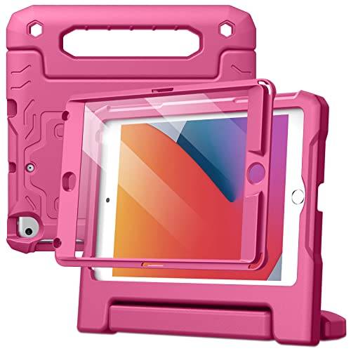 JETech Barn Fodral för iPad mini 5/4/3/2/1 (7,9 Tums, 2019/2015/2014/2013/2012) med Inbyggt Skärmskydd, Stötsäker Hela Kroppen Hantera Stativ Tablett Skyddande Case Kids Skal (Klarrosa)