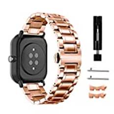 Niboow 20 mm armband för Amazfit Bip 3 Pro/Bip 3/GTS 4/GTS 4 Mini/GTS 3/GTS 2 Mini, klockarmband i rostfritt stål för Samsung Galaxy Watch 5/Watch 5 Pro 45 mm/4 Classic/Huawei Watch GT 3 Pro 43 mm –