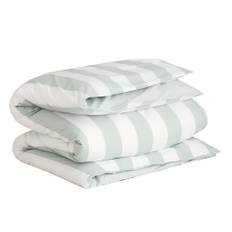 Gant Percale Stripe Påslakan 150x210 Grön - Clay Green (150x210)