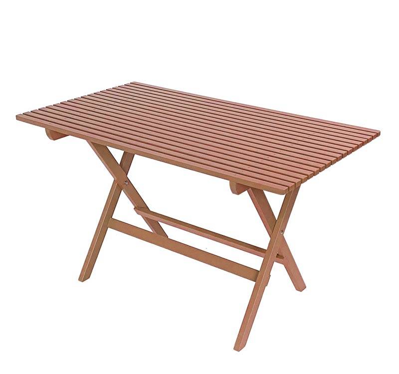 Trädgårdsbord - Klassiskt trädgårdsbord hopfällbart, 125 cm - FR = Faluröd