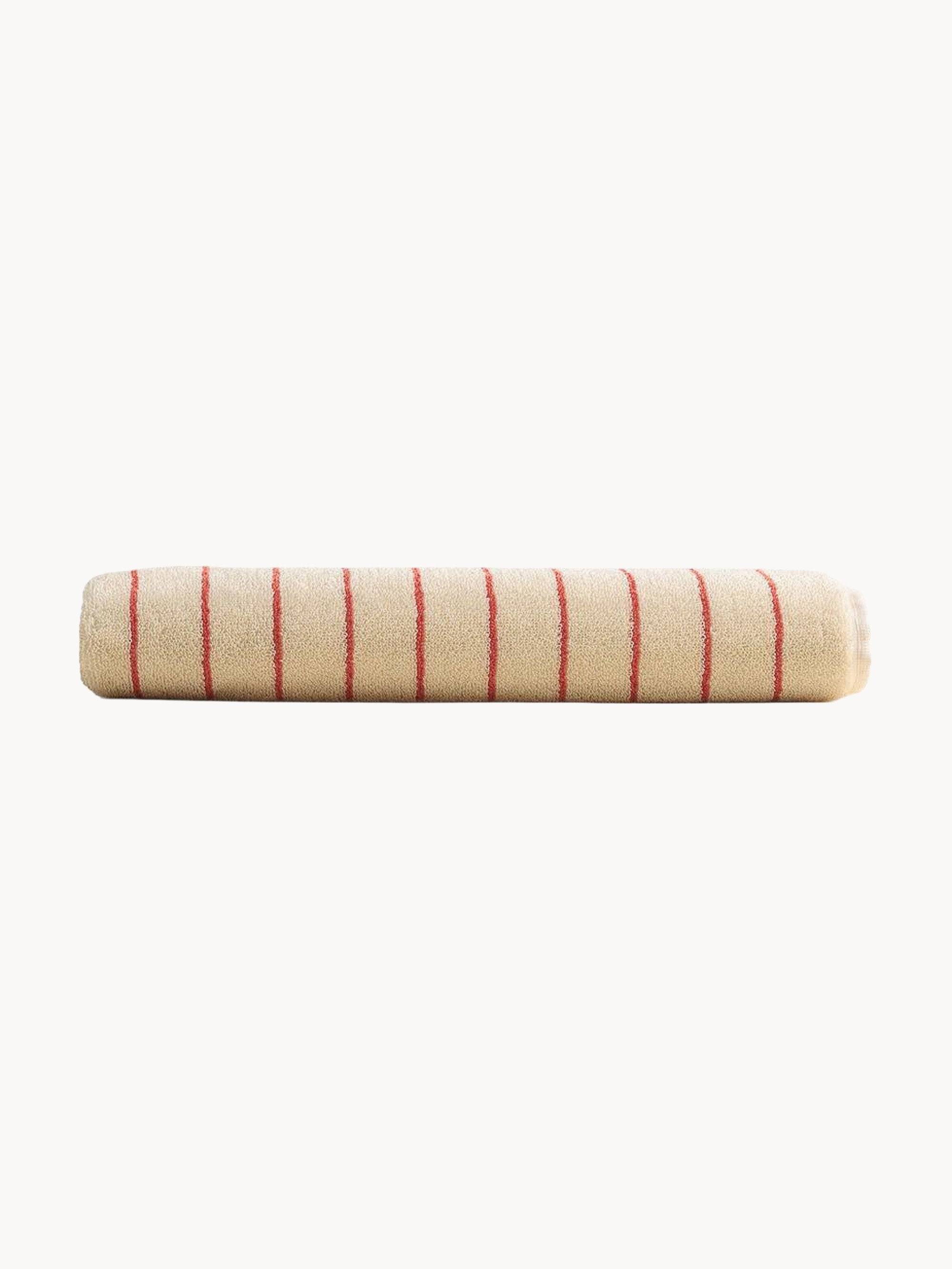 Gästhandduk i Bomull Coral Stripes