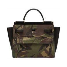 Dolce & Gabbana, Väska, Dam, ONE Size, Bomull, Stor Sicily 62 Kamouflage Toteväska