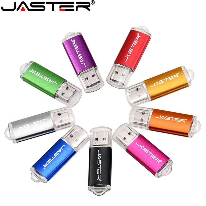 JASTER Free Key Chain USB Flash Drive 128GB Black Pen Drive 64GB Blue Memory Stick 32GB Creative Gift Pendrive 16GB Red U Disk