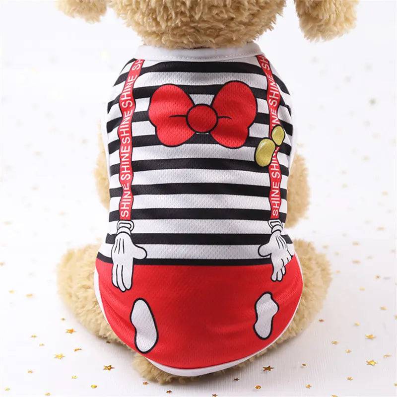 Casual Striped Vest T-Shirt for Small Dogs & Puppies – Soft Summer Dog Clothes - B / XL 4.5-5.5kg (XL 4.5-5.5kg)