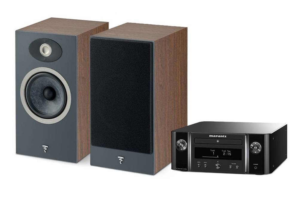 Marantz M-CR612 med Focal Theva No1 - Sort med Dark Wood