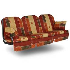 Angerer Freizeitmöbel GmbH Hollywoodschaukel Auflage Deluxe - passend für viele 3-Sitzer Hollywoodschaukeln - Schaukelauflage Made in Germany (Rot-Terra-Beige Gemustert)