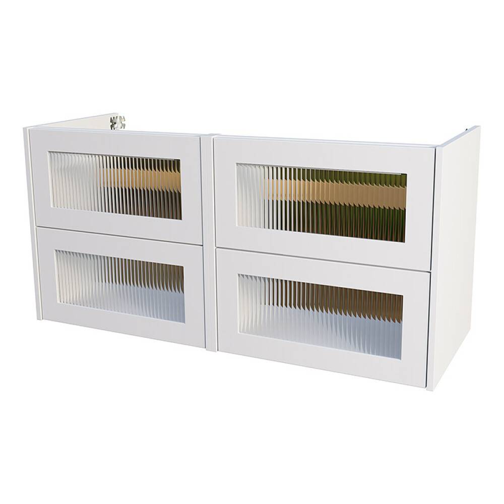 TVÄTTSTÄLLSSKÅP CAMARGUE AURA DUBBEL PORSLIN 120CM 4 LÅDOR LINJEGLAS LAV