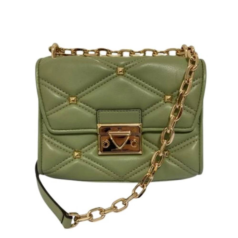 Michael Kors Pre-owned Pre-owned Serena Chain Shoulder Bag - Vintage - Dame - Grøn - ONE SIZE - Uld