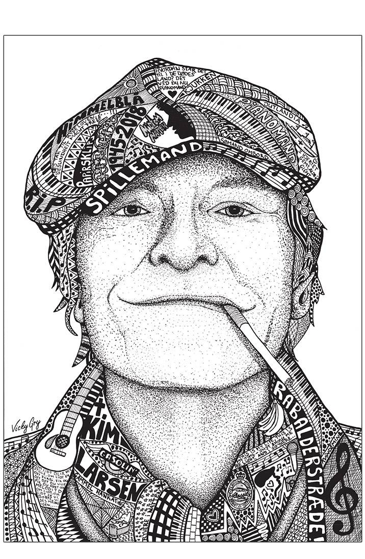 Kim Larsen illustration A3 (29,7x42 cm)