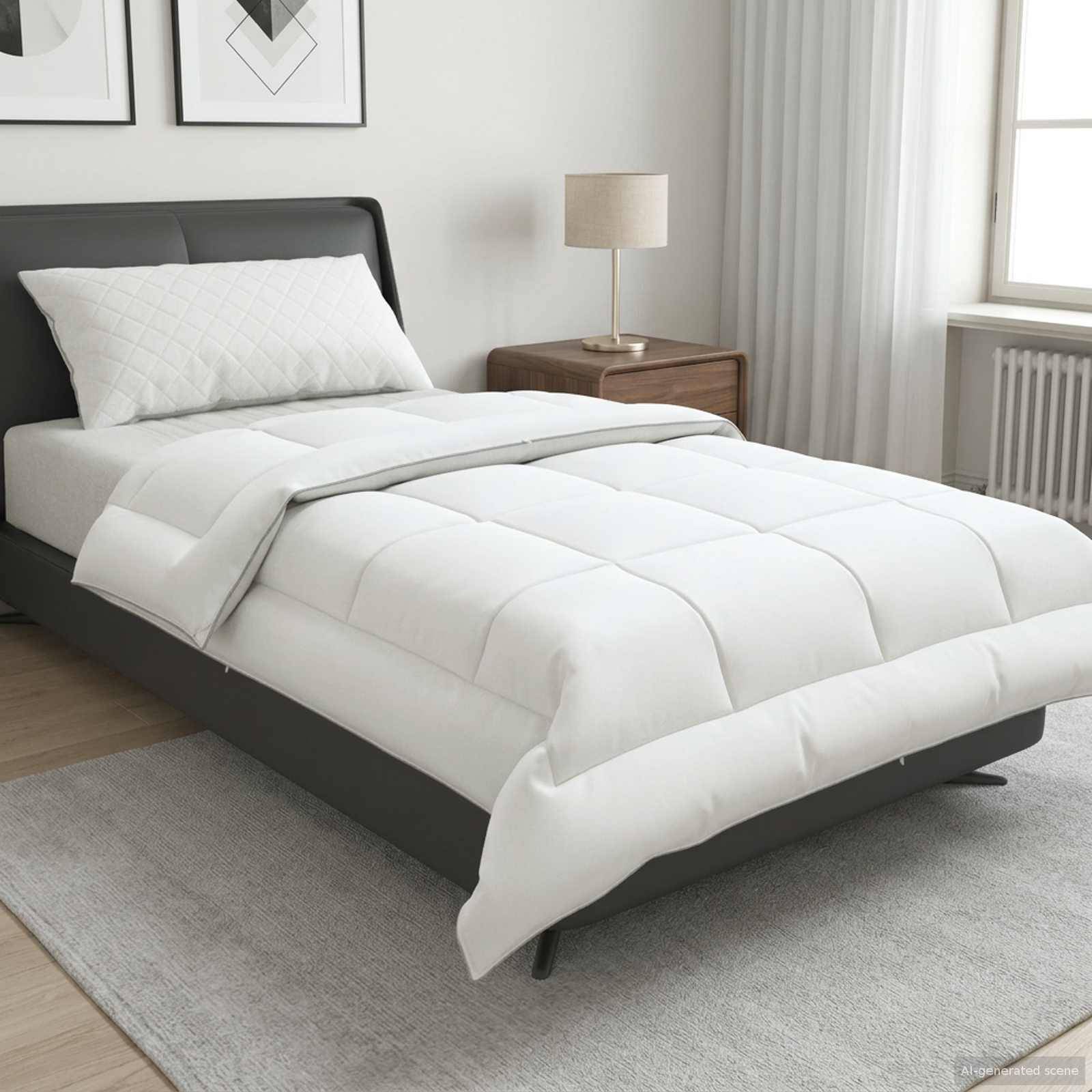 vidaXL Duntäcke TRIER 152x203 cm Sommar 140 GSM Vit Hypoallergen