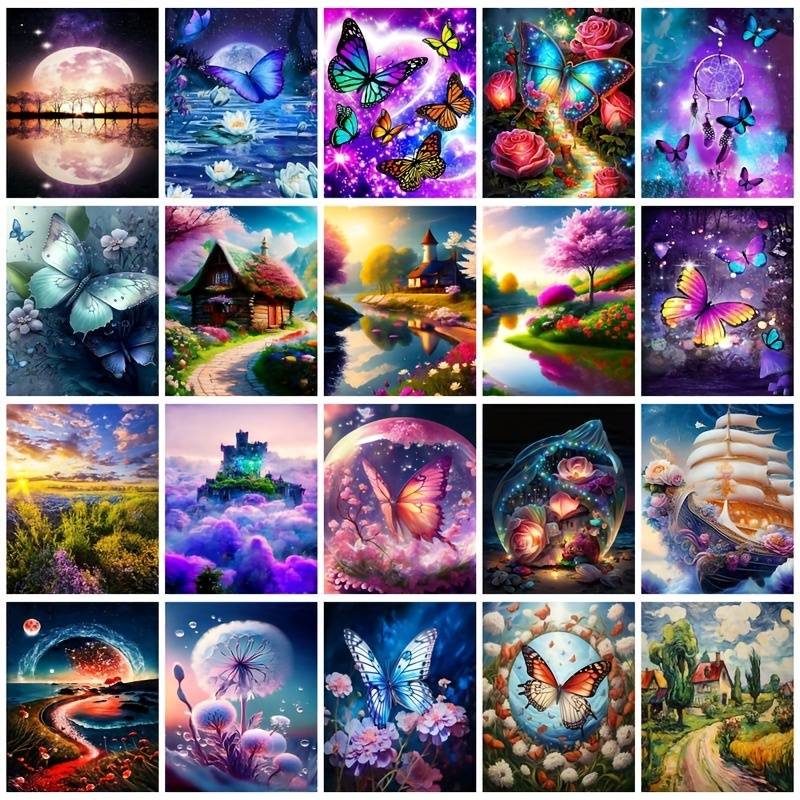 TEMU 20 Random Diamond Painting Kits For Crafts, Round Drill Diamond Painting Sets, Gifts, Home Decor Items, And Presents For Adults, 30x40cm/12x16inch, Unframed, Combination Set 3