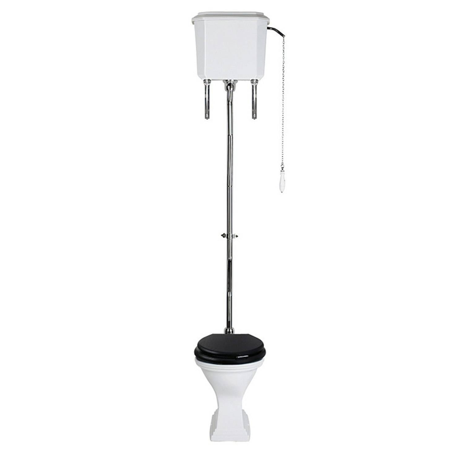 Högspolande Toalettstol Imperial Astoria Deco HL Vit/Krom Sits: Ek Mjukstängande Träsits