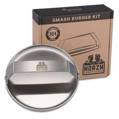 Norzn Brothers® Smash Burger Press – Hamburgarpress, Biffpress, Baconpress, Patty Smasher, Smash Burger Press i 304 rostfritt stål, Godkänd för livsmedelskontakt, 388 g, Ø15 cm, 10 års garanti