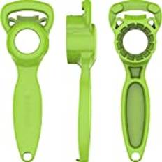Browin 139042 Universell öppnare 3 i 1 för glas, för burkar, locköppnare, flasköppnare, glasöppnare, skruvlock, konserveringsburkar – hög kvalitet – för äldre personer (grön)