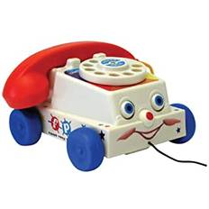 Fisher-Price Classics 1694 Chatter-telefon, Retro Baby Push Along-leksak, Rollspel för barn, Småbarnstelefon, Klassisk leksak med Retrostilförpackning, Låtsasleksaker för pojkar och flickor i åldern 12 månader
