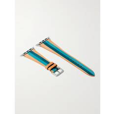La Californienne - Striped Leather Watch Strap - Men - Blue