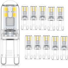 G9 LED-lampor 1,5 W motsvarande 20 W halogen kallvitt ljus 6000K, AC 220-240V, ej dimbar, minilampa, flimmerfri, 10-pack