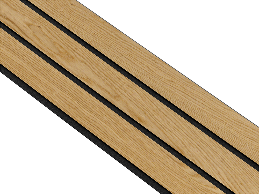I-Wood Basic 3-lamel paneler med sort kerne i klar oliering - mål 17 x 300 x 2400 mm.