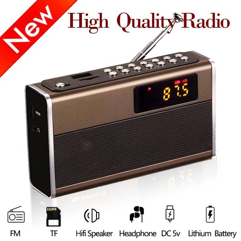 Retro Mini FM-radio Bärbar radio Mottagare Bluetooth-högtalare Med inbyggd högtalare Band Gåva till äldre