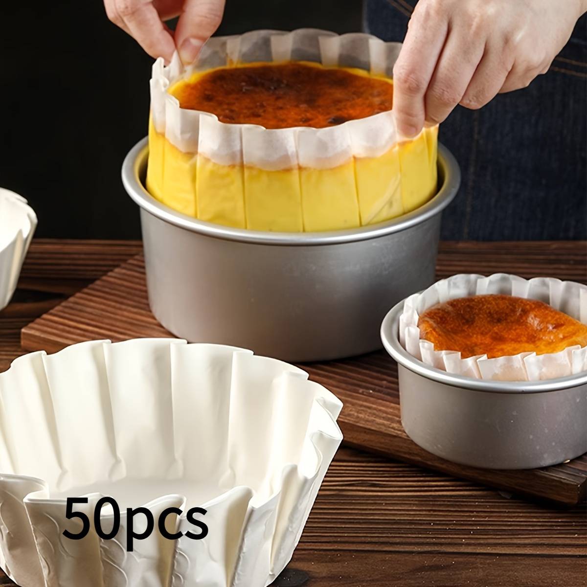 50pcs Oil-proof Baking Mats, 4/6/8 Inch Sizes- Disposable Paper Cake Mats, Perfect For Cheesecakes And Desserts, Ideal For 's Day, , Valentine's Day Celebrations, Baking Accessories