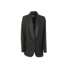 Peserico, Jakker , Dame, Sort, S, Uld, Shawl Collar Smoking Jakke