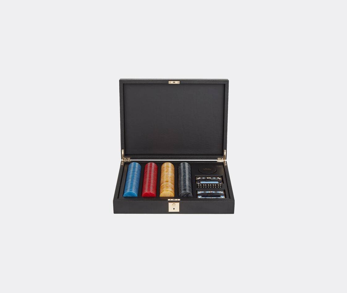Smythson Decorative Objects - 'Panama' poker set, black in BLACK CALF SKIN