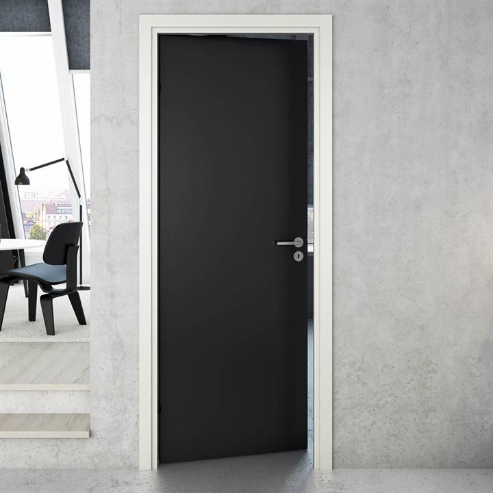 Sort Glat kompakt/Massiv dør M7x20,5 med skjulte hængsler - Safco Doors