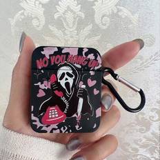 Apple Halloween roligt svart hörlursfodral med hängare (AirPods1/2,AirPods Pro,AirPods 3,AirPods Pro (2nd generation),AirPods 4)