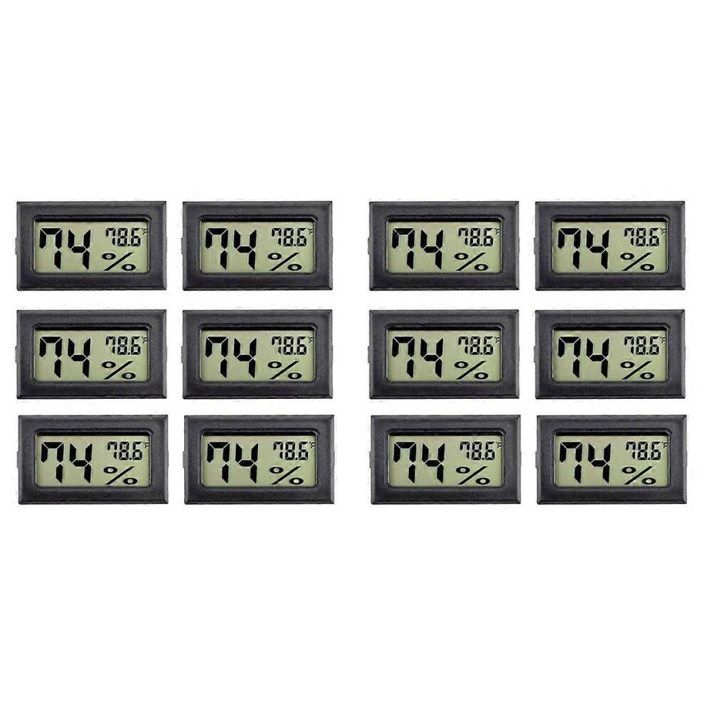 12-pak mini hygrometer indendørs fugtighedsmåler hygrometer digitale termometre fugtighed med () til G