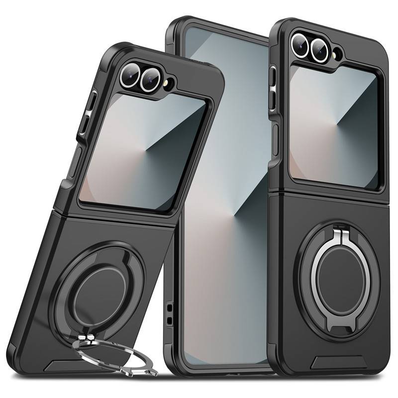 For Samsung Galaxy Z Flip 7 Case Magnetic Ring Kickstand Heavy Duty Hard PC Phone Case for Samsung Galaxy Z Fold 7 6