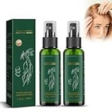 Grgowe 2 st ginseng hårväxande serumspray, röd ginseng hårtillväxt spray, hårväxande essens, hårtillväxt, hårväxande serum med ingefära, för hårförlust och hårväxt