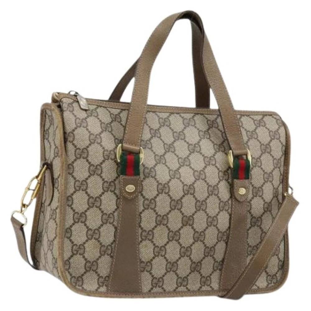 Gucci Vintage Pre-owned Vintage GG Canvas Tote - Vintage - Dame - Beige - ONE SIZE - Uld