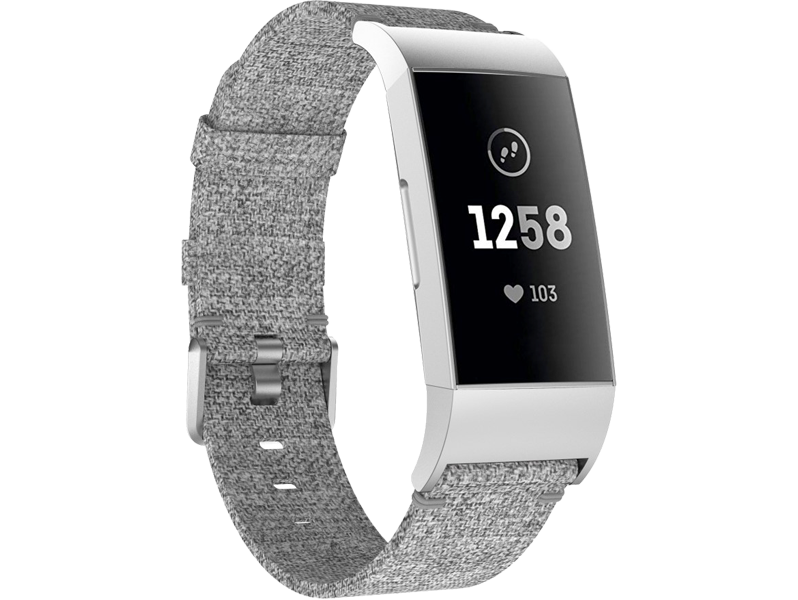 Fitbit Charge 3 / 4 Canvas Rem - Grå