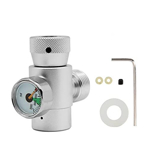 Greensen CO2 Regulator with Solenoid, CGA320 G1/2 CO2 Tank Refill Adapter Connector Kit CO2 Fill Tank Cylinder Refill Adapter Connector Kit for Sodastream Fill Soda Manufacturer(silver1)