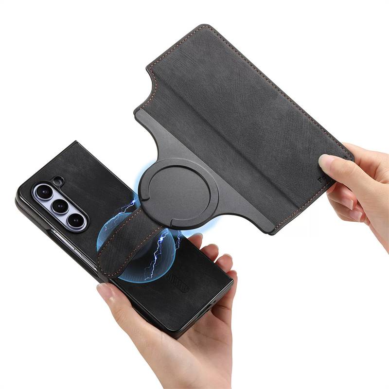 2 in 1 Magnetic Flip Leather Case for Samsung Galaxy Z Fold 7 6 5 4 3 ZFold Fold7 Fold6 Magsafe Mac Safe Card Wallet Phone Cover
