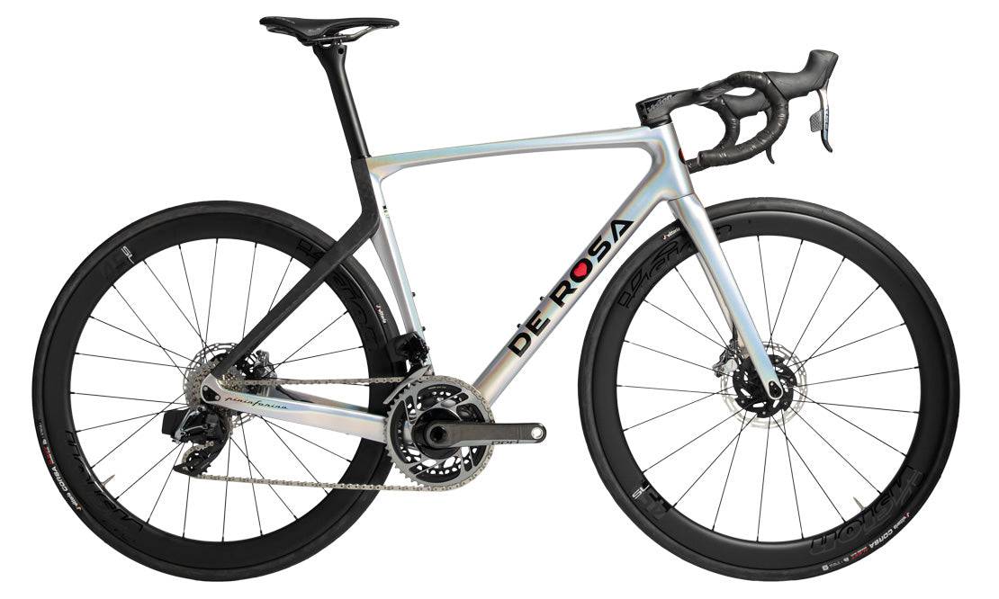De Rosa Settanta 70 Dura Ace Di2 12s | Fulcrum Speed 42 | Vision Metron 5D - Silver 70 / Size 42.5 / BR 50.8 (158-165 cm)