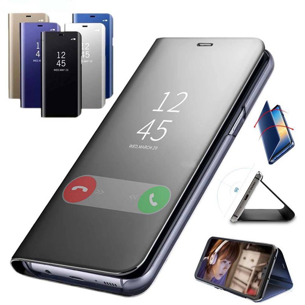 Mode Spegel Flip Fodral För Samsung Galaxy S24 S23 S22 S21 S20 FE Ultra Standard Fodral För Samsung Note 20 Ultra Telefonskal
