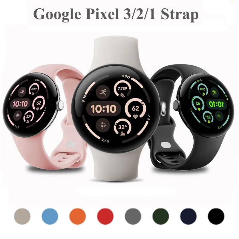 Original Silikonband För Google Pixel Watch 4 3 2 rem 41mm Smartklocka Tillbehör handledsarmband Correa Pixel Watch 4 3 45mm gray